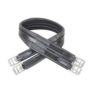 Leather Atherstone Padded Girth - Elasticated Both Ends by HyCOMFORT 