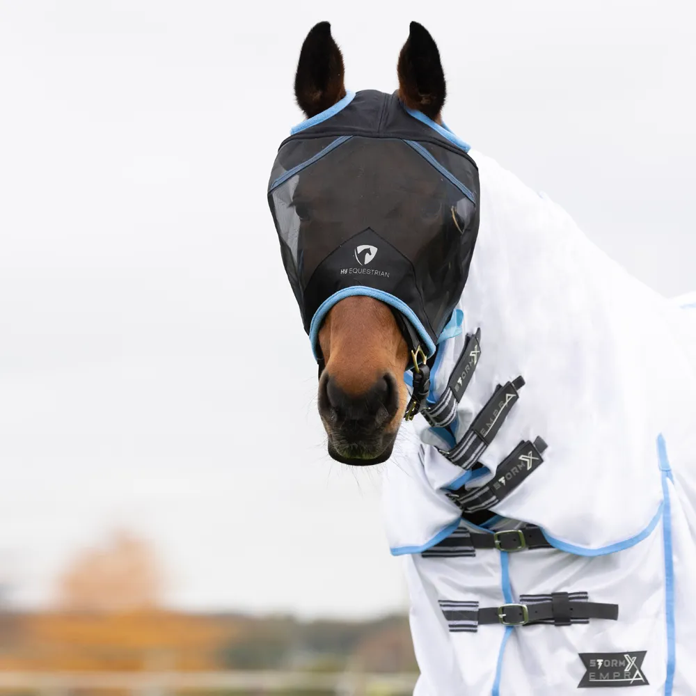 Hy Equestrian Mesh Half Mask with Ear Holes