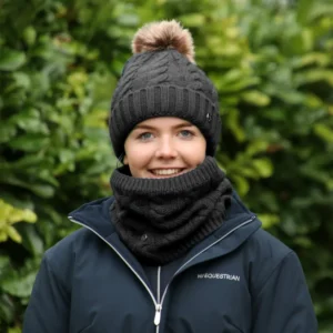 Hy Equestrian Cable Knit Bobble Hat -Melrose