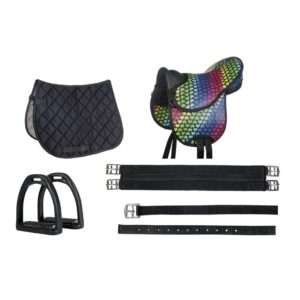 HKM Shetland Pony Saddle Set Colourful