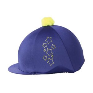 Hy Equestrian Stella Hat Cover - Navy/Yellow