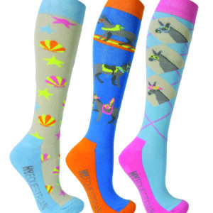 Hy Equestrian Seaside Donkey Socks Adult 4-8 (Pack of 3)