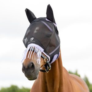 Mesh Half Mask With Ears and Fringe by Hy Equestrian 
