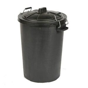 Heavy Duty Dustbin & Lid with Metal Clip 85 litre Black Click & Collect