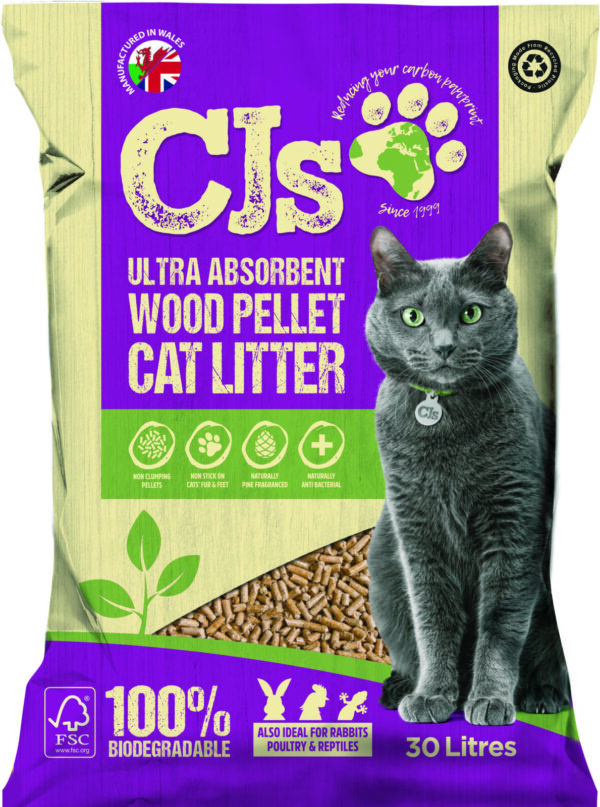 CJs Ultra Absorbent Wood Pellet Cat Litter