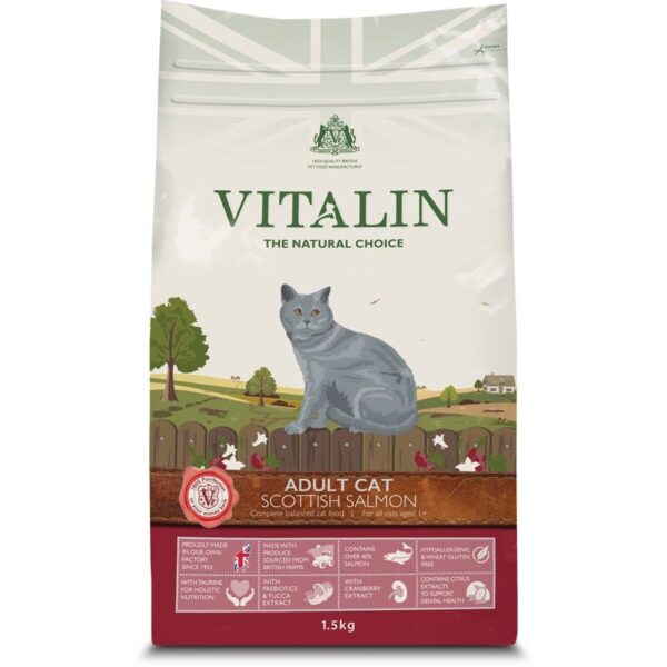 Vitalin Adult Scottish Salmon Cat Food 1.5kg