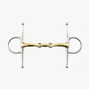 Premier Equine Brass Alloy Full Cheek Snaffle with Lozenge
