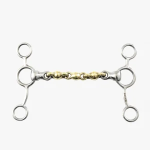 Premier Equine Brass Alloy Tom Thumb Bit with Waterford Mouth 