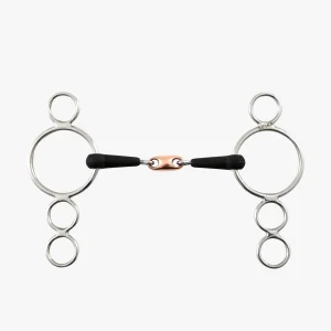 Premier Equine Rubber Three Ring Dutch Gag with Lozenge