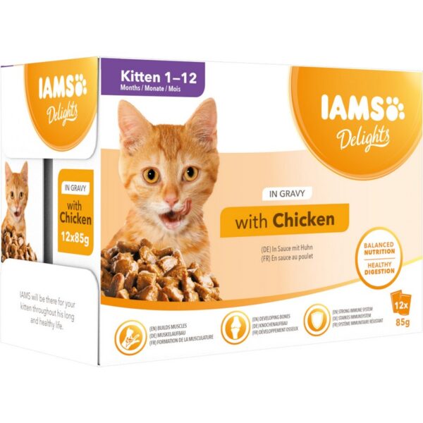 Iams Delights Chicken in Gravy Kitten Food 12 x 85g