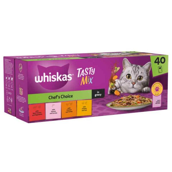 Whiskas Adult 1+ Tasty Mix Chefs Choice in Gravy Pouches x 40