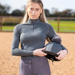 Premier Equine Jersey Hat Silk with Faux Fur Pom Pom