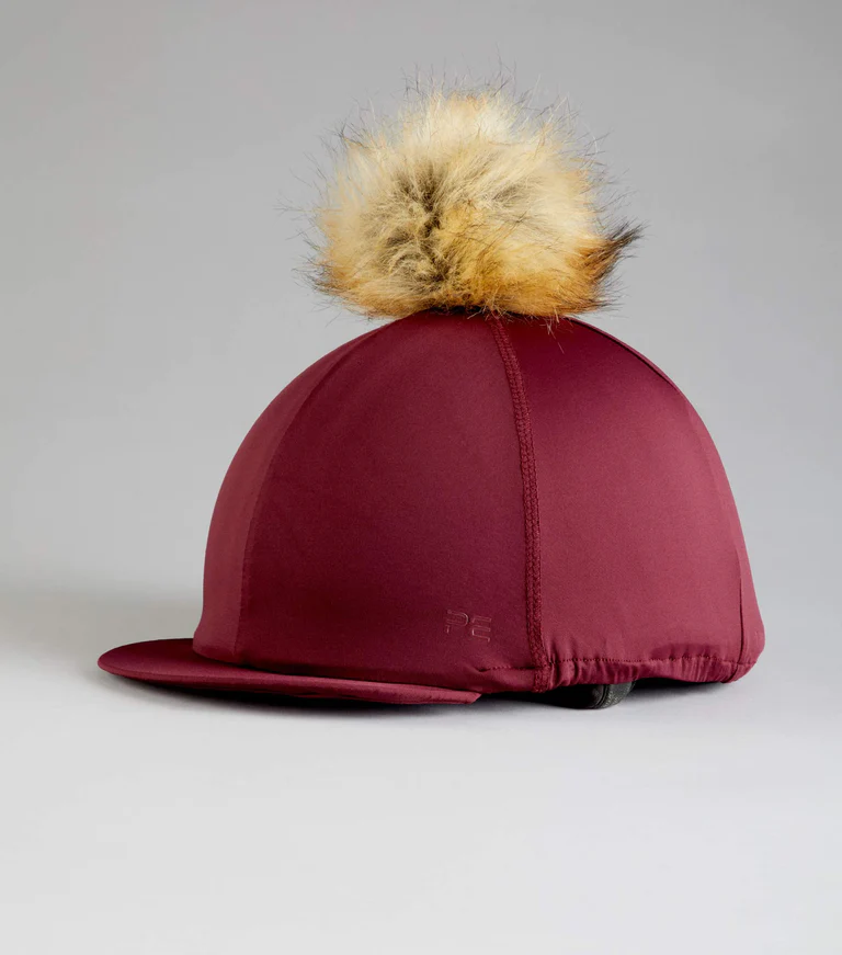 Premier Equine Jersey Hat Silk with Faux Fur Pom Pom - Image 2