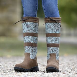 Dublin Whitham Boots -Brown/Turquoise Print