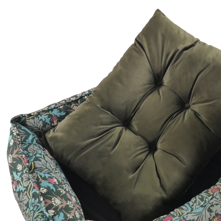 Morris & Co Blackthorn Print Square Bed - Image 4