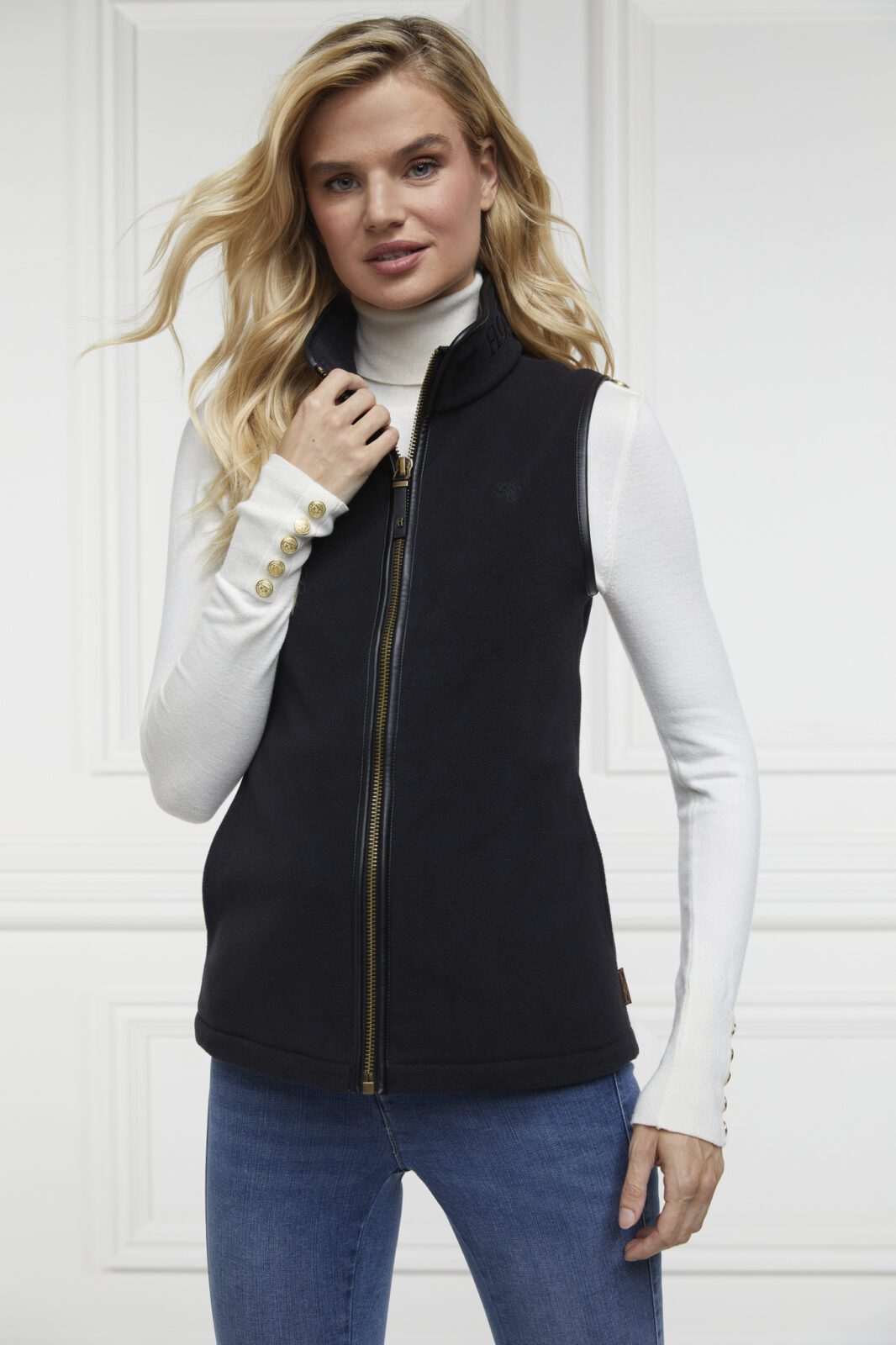 Holland Cooper Country Fleece Gilet -Black - Image 4