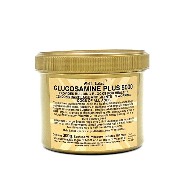 Gold Label Canine Glucosamine Plus 5000 300gm for healthy joints