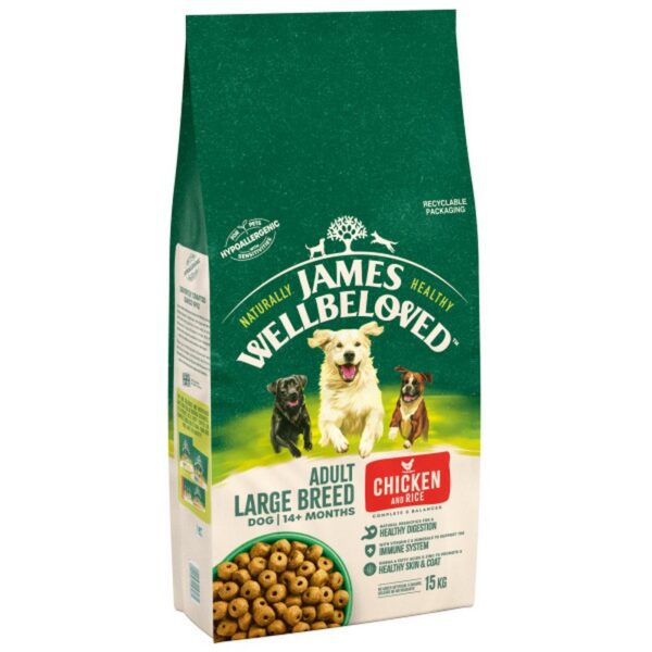 James Wellbeloved Dog Adult Large Breed Chicken & Rice15kg Click & Collect
