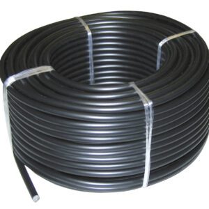 Double insulated with galvanised steel conductor connects fence line and grounding.