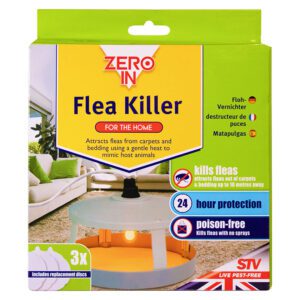 The adhesive disc traps fleas without the use of poisons or sprays and can be used all year round.