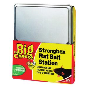Lockable for safe treatment with all types of rodent bait.