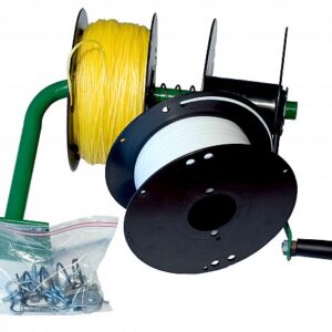 White/yellow adhesive ribbon perfect for poultry housing and sheds.