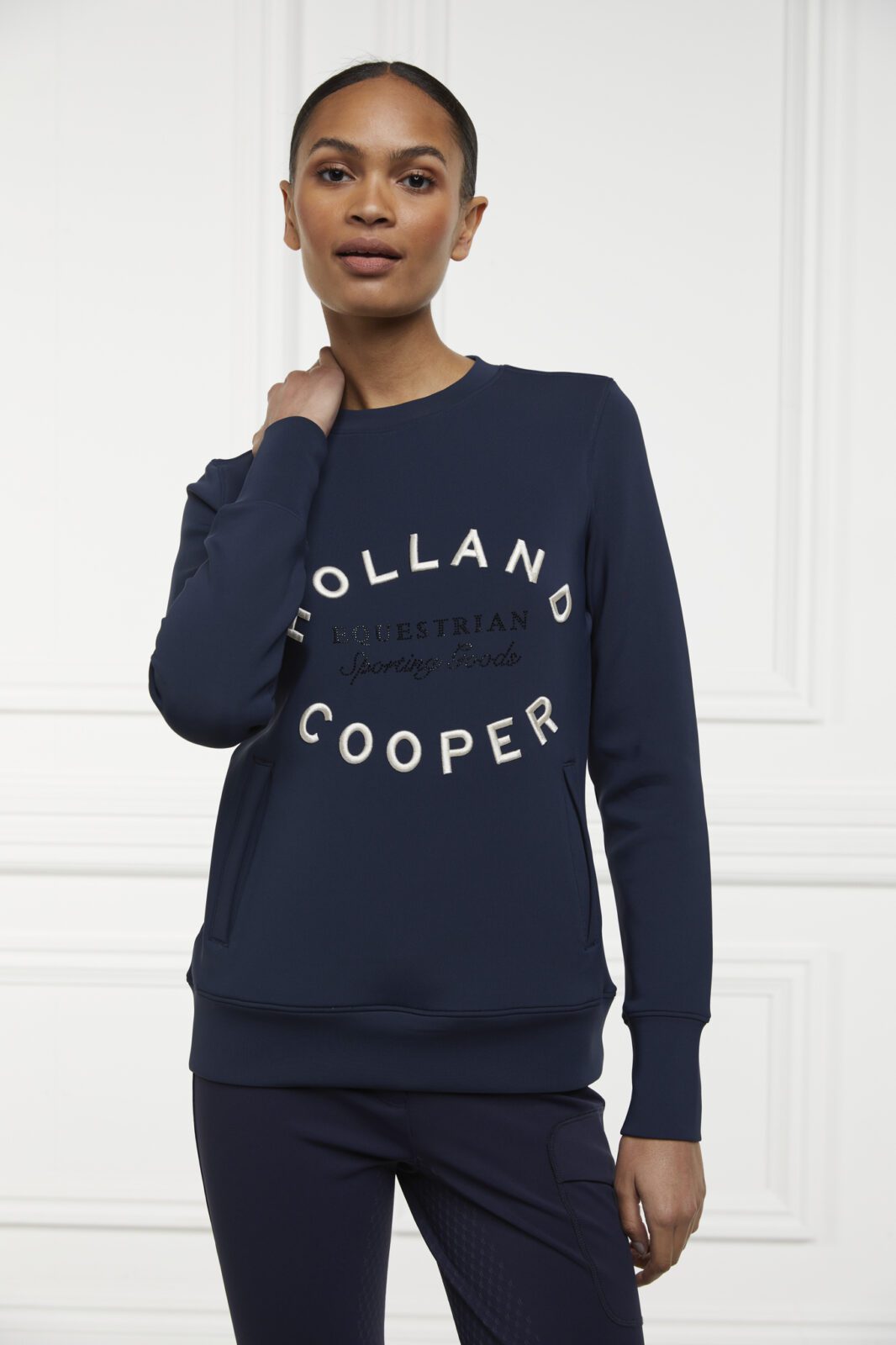Holland Cooper Crystal Crew Neck Sweat -Ink Navy - Image 3