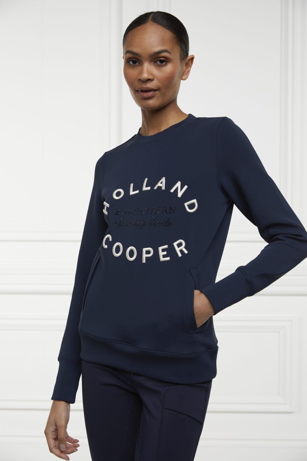 Holland Cooper Crystal Crew Neck Sweat -Ink Navy