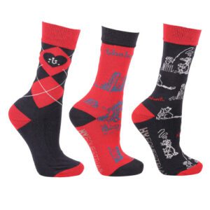 Hy Equestrian Thelwell Collection Practice Makes Perfect Socks (Pack of 3)