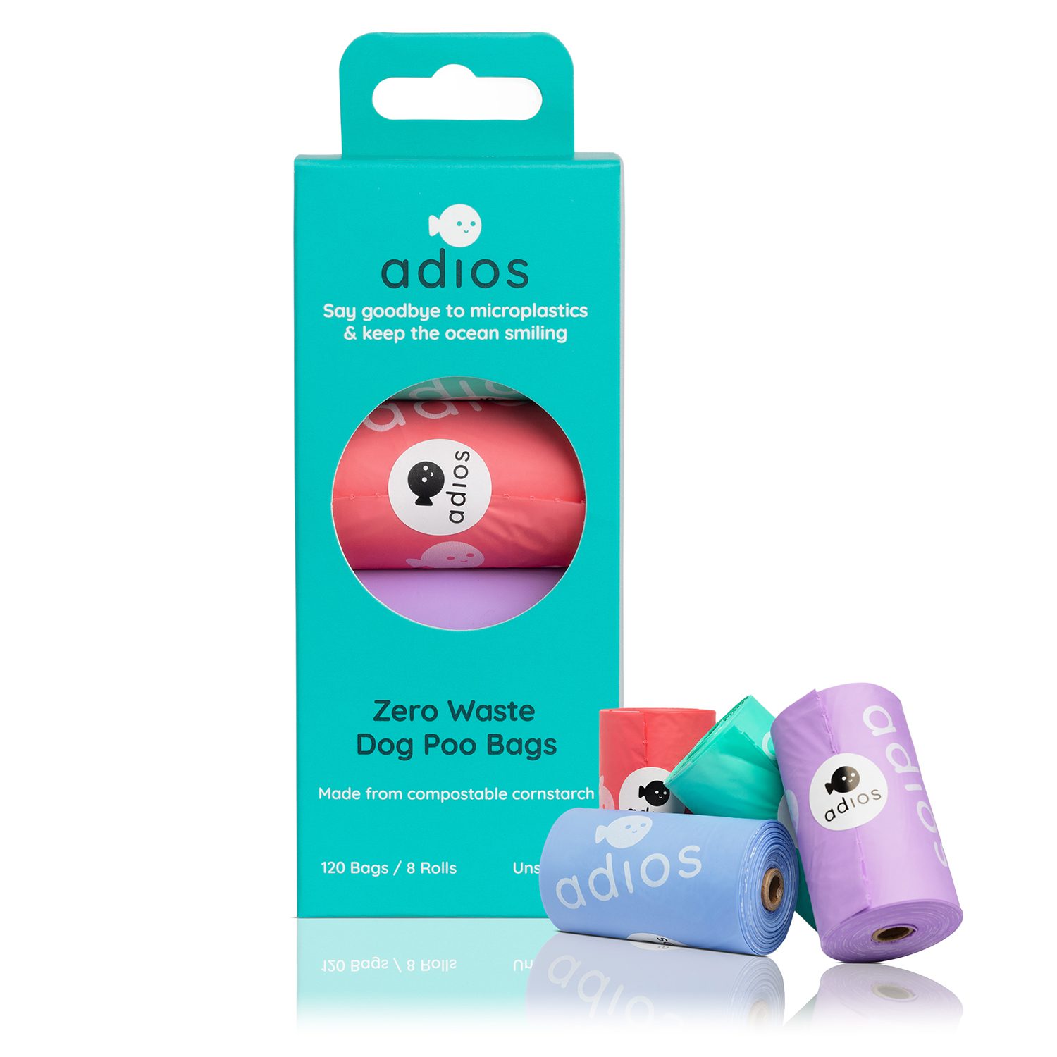 Adios Poo Bags 8 Rolls -Non Handle - Image 2