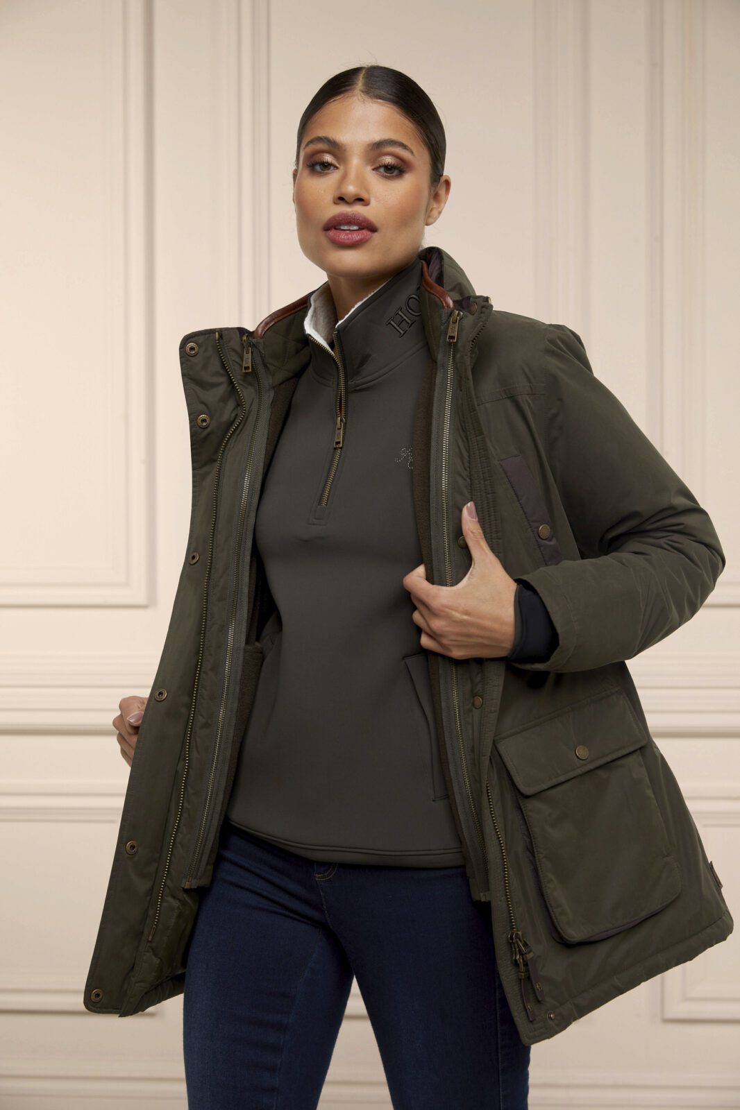 Holland Cooper Training Henley -Dark Olive - Image 5