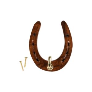 HKM Horseshoe Hook Wood and Brass