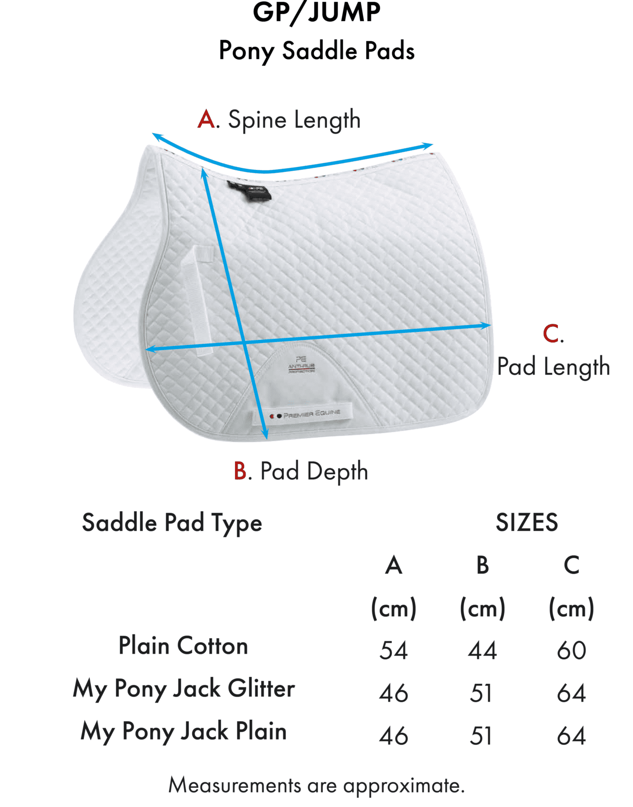 Premier Equine Plain Cotton GP/Jump Square -Pony - Image 9