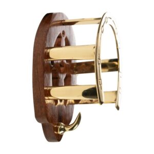 HKM Bridle Hook -Horseshoe Wood and Brass