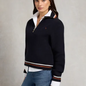 Holland Copper Jessica Quarter Zip Knit -Ink Navy