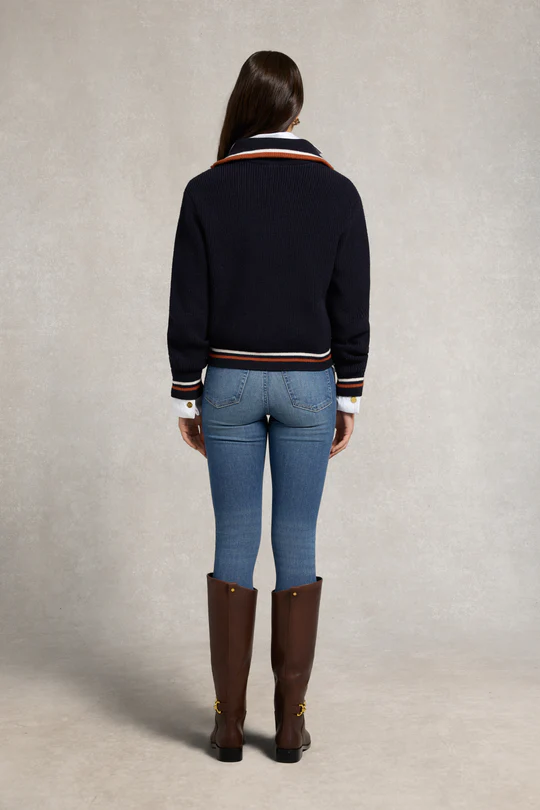 Holland Copper Jessica Quarter Zip Knit -Ink Navy