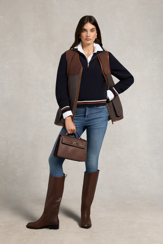 Holland Copper Jessica Quarter Zip Knit -Ink Navy
