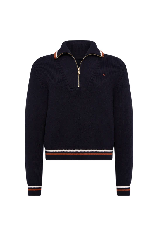 Holland Copper Jessica Quarter Zip Knit -Ink Navy