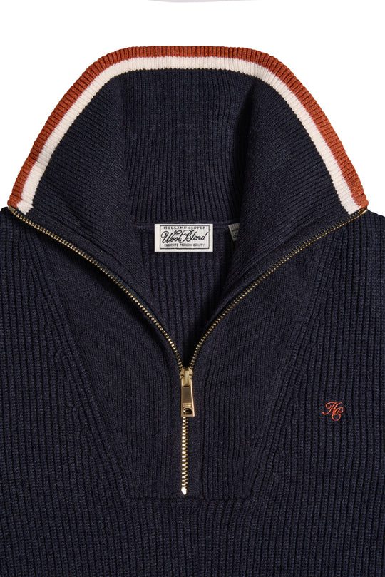 Holland Copper Jessica Quarter Zip Knit -Ink Navy