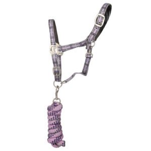 Hy Equestrian Tartan Head Collar with Lead Rope