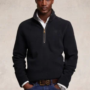 Holland Cooper Country Fleece Quarter Zip -Black