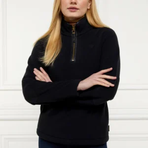 Holland Cooper Country Fleece Quarter Zip -Black
