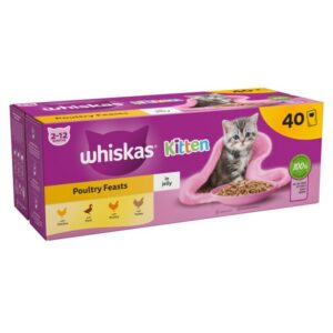 Whiskas Kitten 2-12 month Poultry Feasts in Jelly 40 x 85g