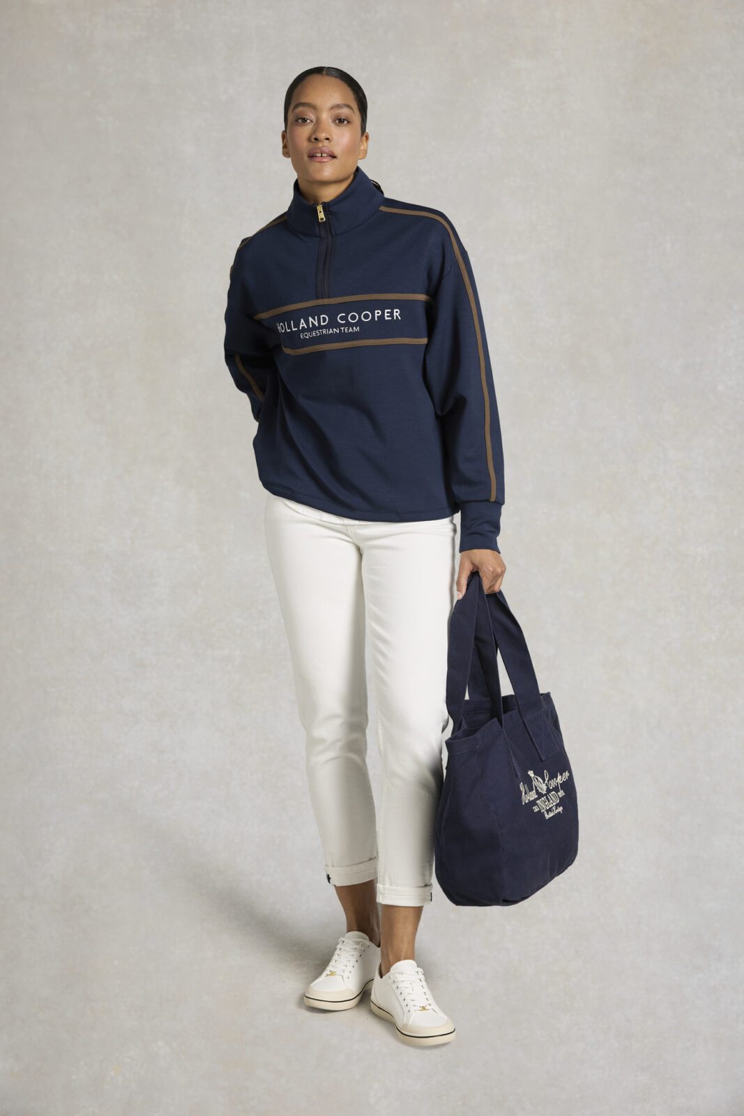 Equestrian Quarter Zip Sweat -Navy by Holland Cooper - Image 3