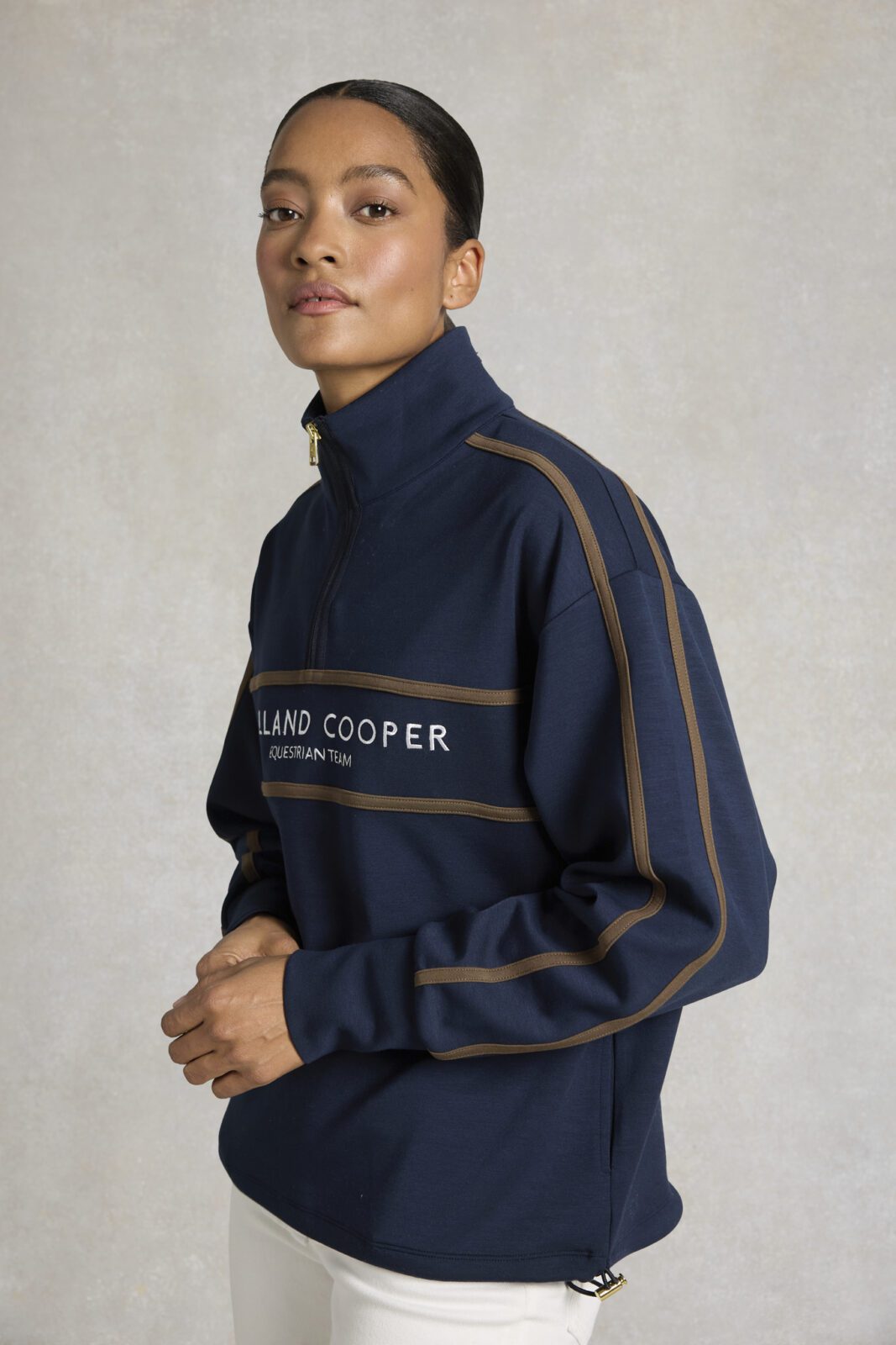 Equestrian Quarter Zip Sweat -Navy by Holland Cooper - Image 2