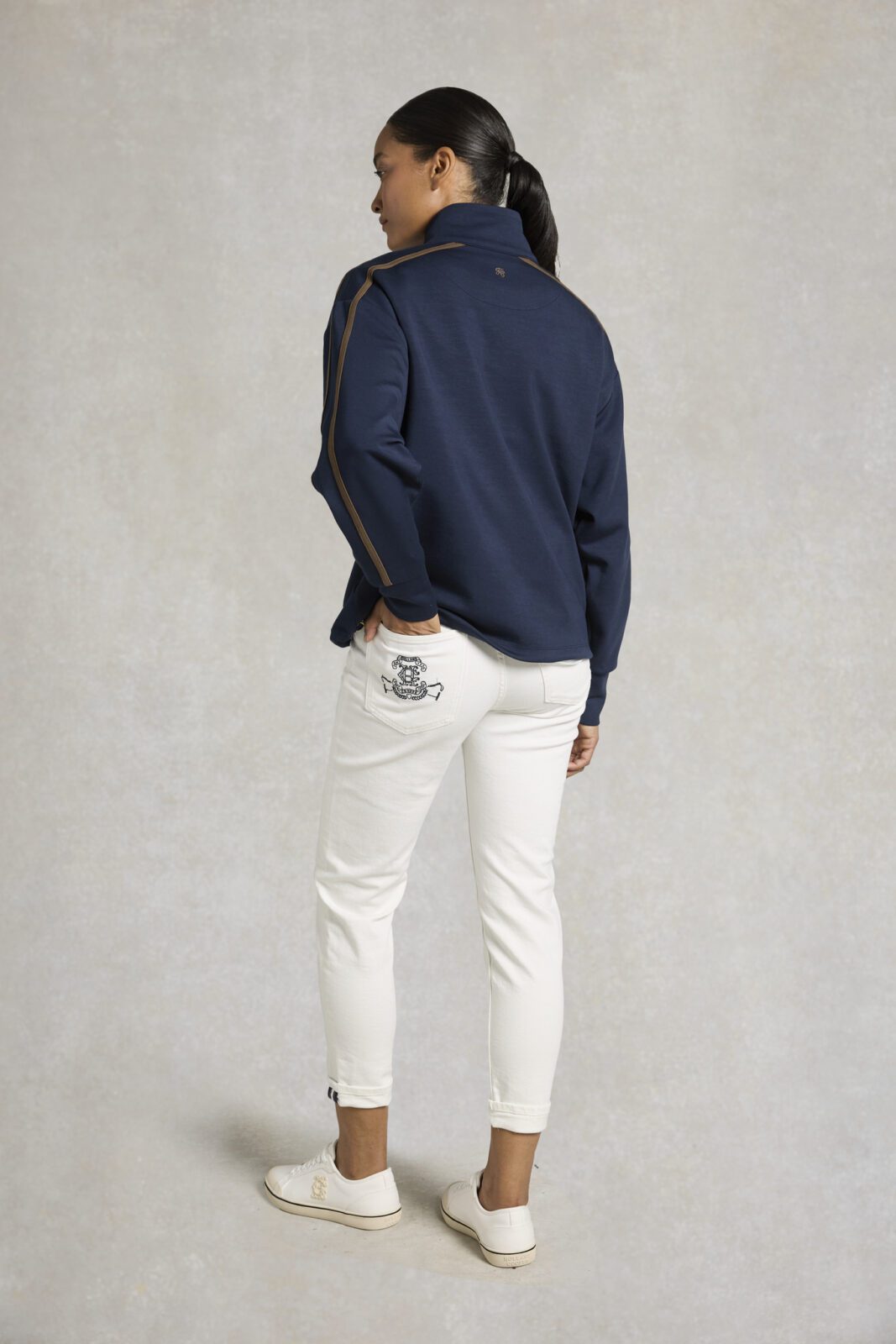 Equestrian Quarter Zip Sweat -Navy by Holland Cooper - Image 5