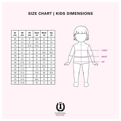 Imperial Riding Kid's size guide