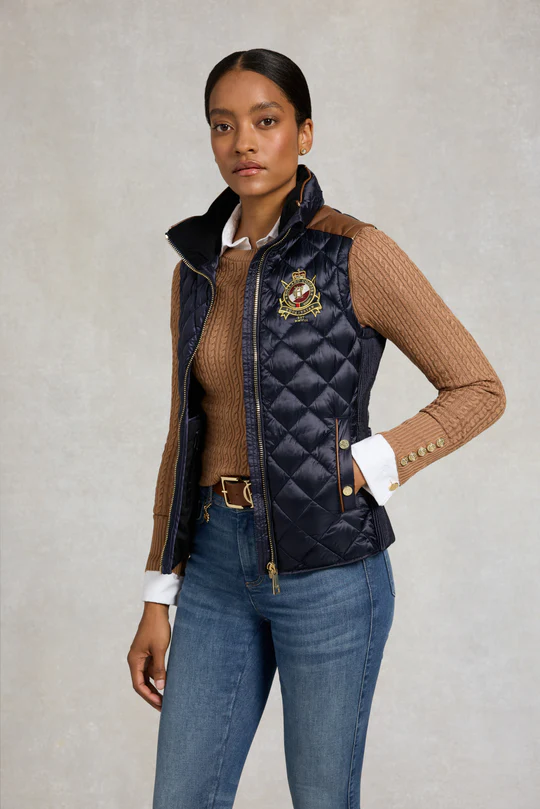 Diamond Quilt Classic Gilet -Ink Navy by Holland Cooper - Image 3