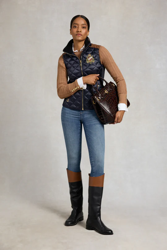 Diamond Quilt Classic Gilet -Ink Navy by Holland Cooper - Image 4