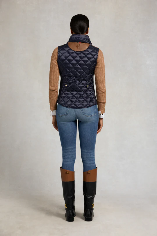 Diamond Quilt Classic Gilet -Ink Navy by Holland Cooper - Image 6